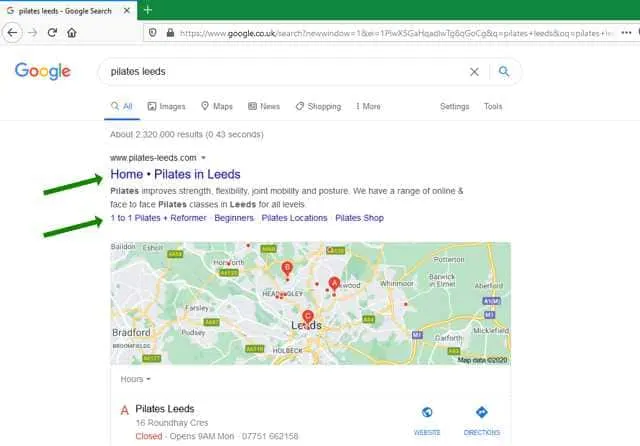 SEO Google Pilates Leeds