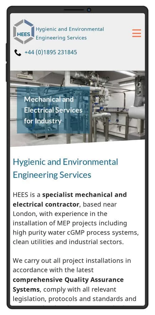 Hygienic and Environmental Engineering Services (HEES) - mobile version of site