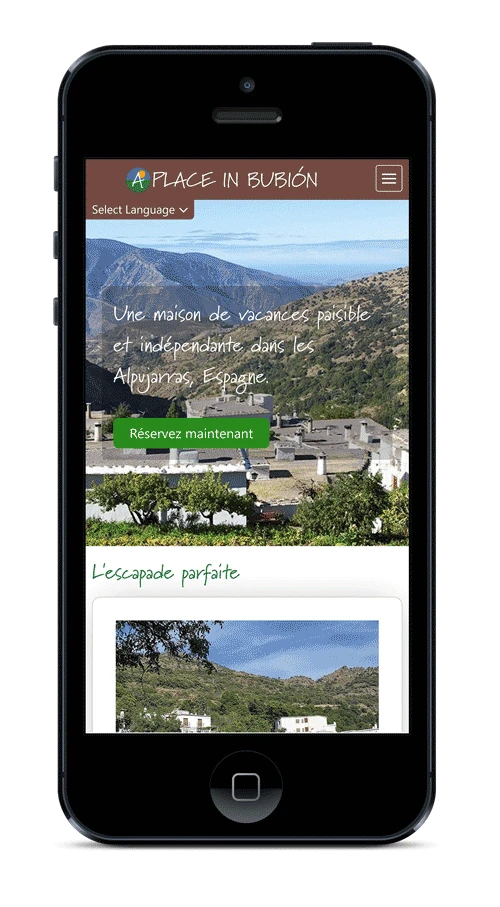 A Place in Bubión, Spain - mobile version of site